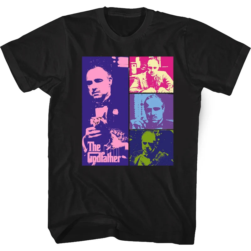 Fashion Summer Men's Short Sleeve Godfather Corleone Retro T-Shirt for Classic Film Fans