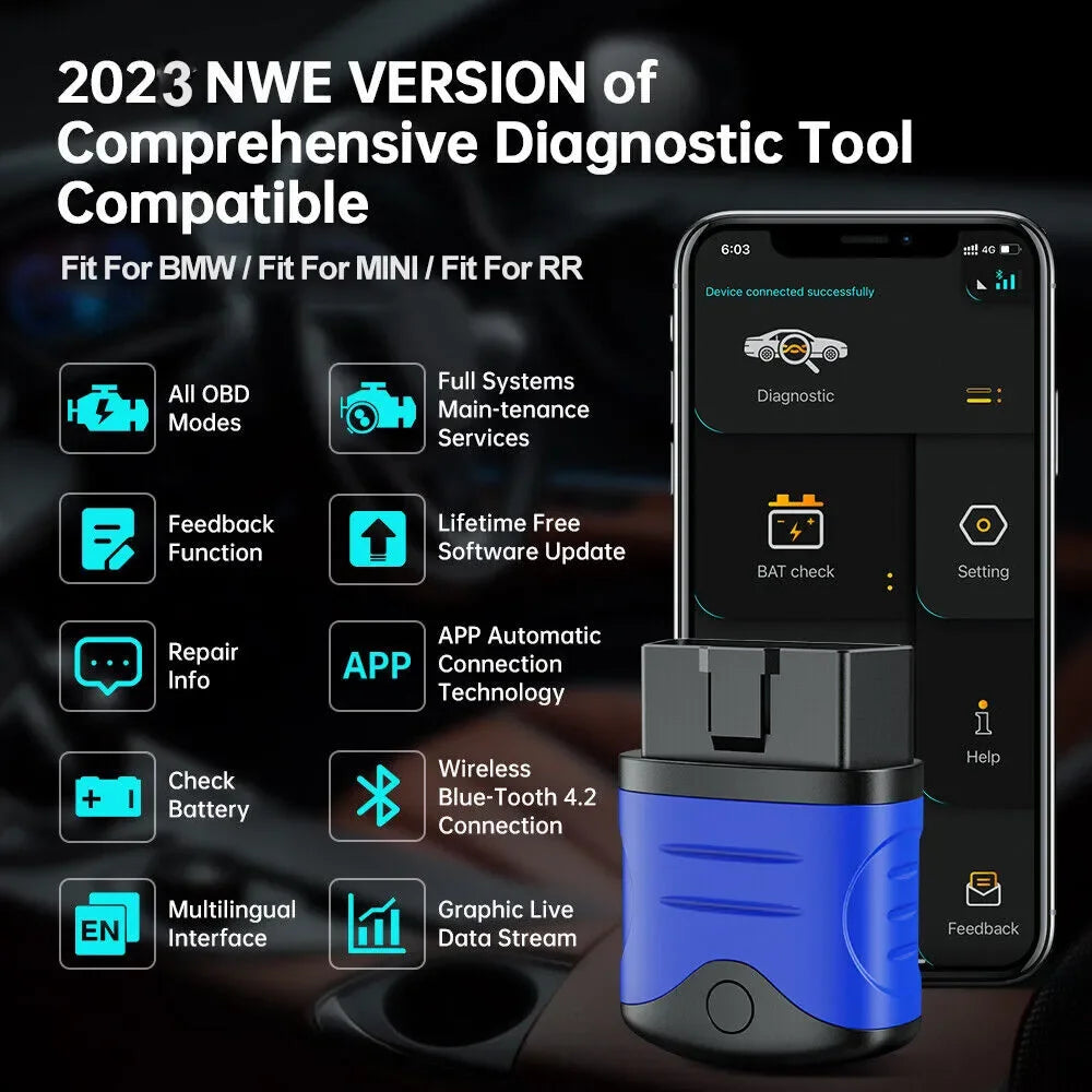 Autophix 3910 Bluetooth OBD2 Scanner for BMW MINI Rolls Royce with Free Updates