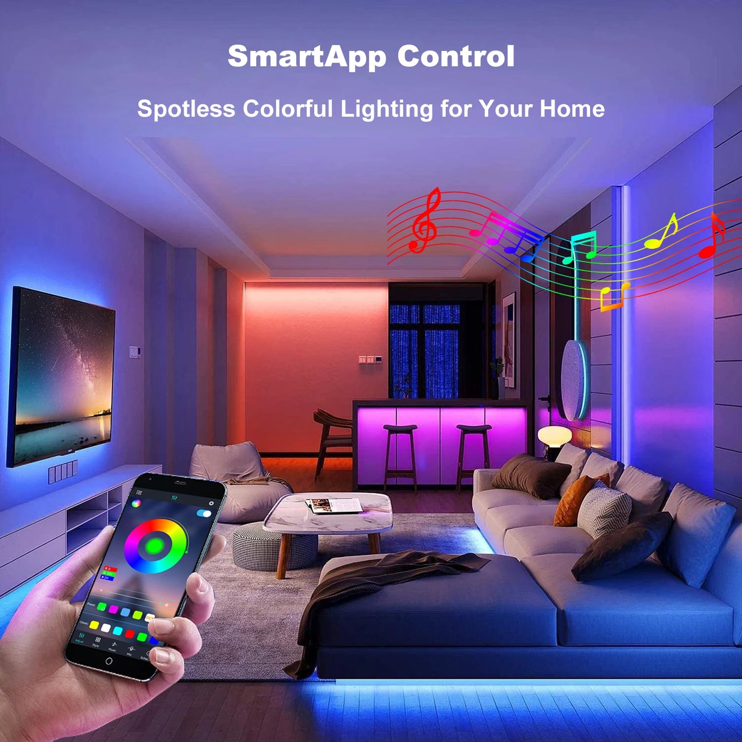COB RGB LED Strip Lights Bluetooth Bright 6M 12M 546LEDS/m for Game Room Bedroom Kitchen Lighting Home Decor COB LED Light Strip