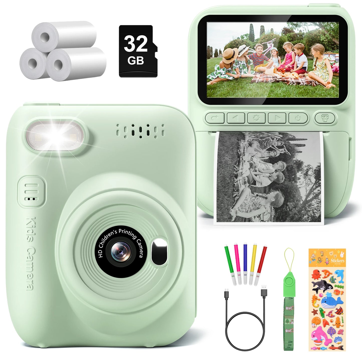 Gofunly Kids Instant Print Camera Mini Digital 1080P Video Recorder for Ages 6 to 12