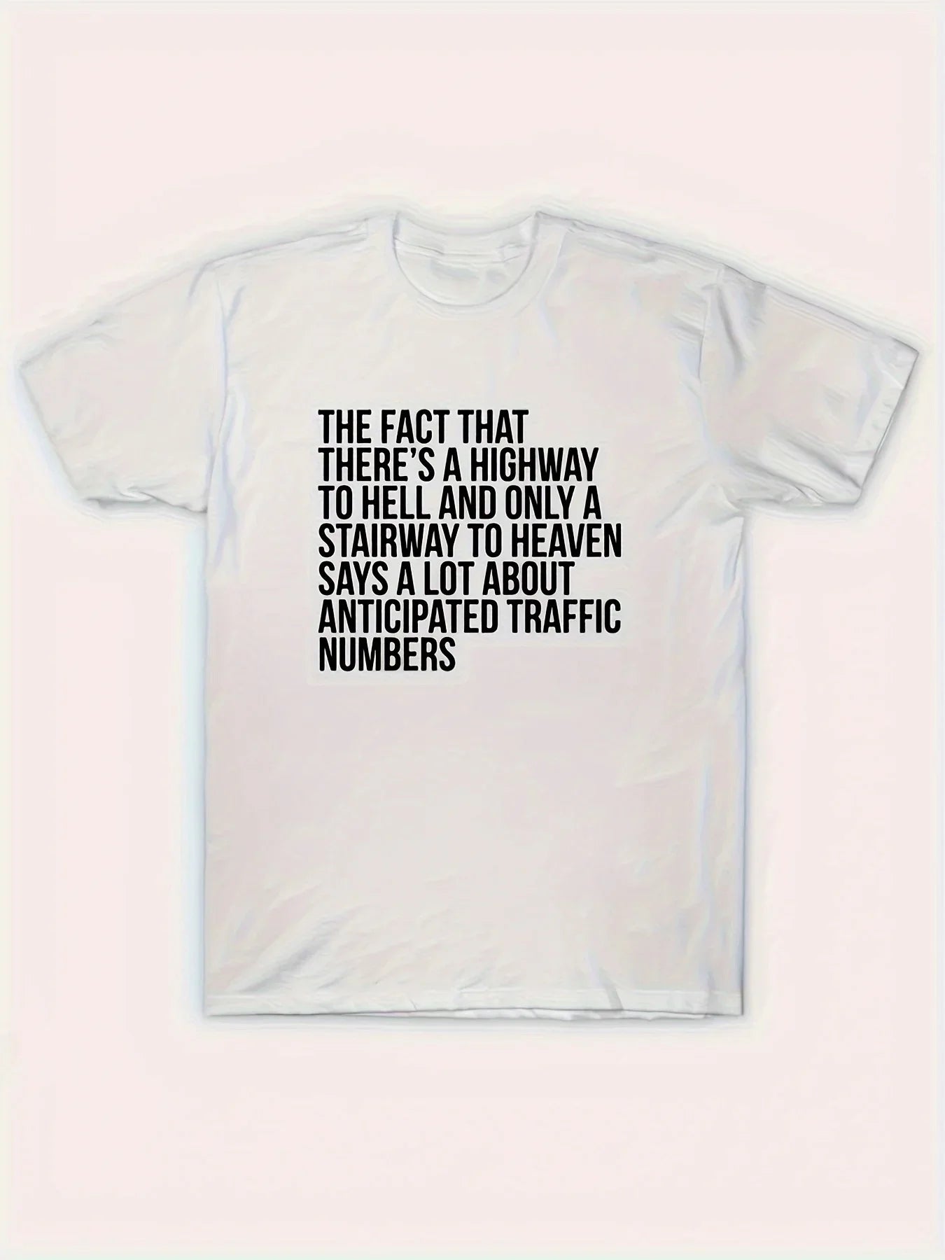 Men's 100 Percent Cotton Hell and Heaven Graphic Tee Casual Round Neck T-Shirt