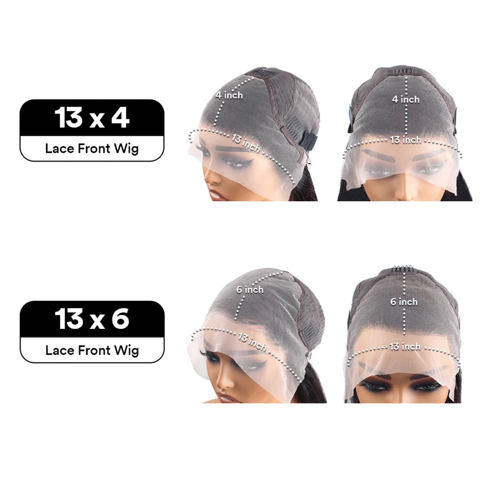 13x6 HD Lace Frontal Wig Body Wave Brazilian Human Hair for Black Women 30-40 Inch