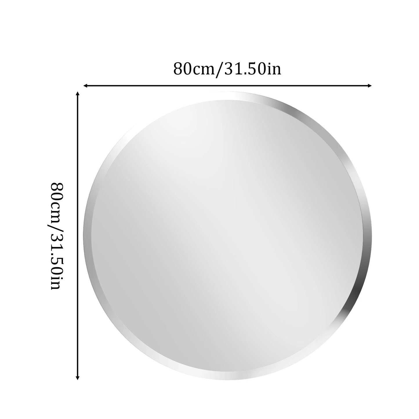 40-120CM Beveled Edge Frameless Unframed Bathroom Mirror with Hanging Fixings Vanity Mirror for Bathroom, Living Room Entryway