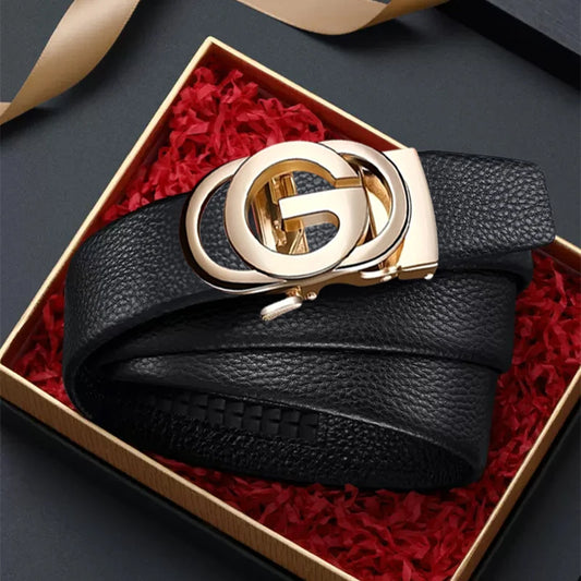 JIFANPAUL Luxury Genuine Leather Belt for Men High Quality Cowskin Fashion Strap