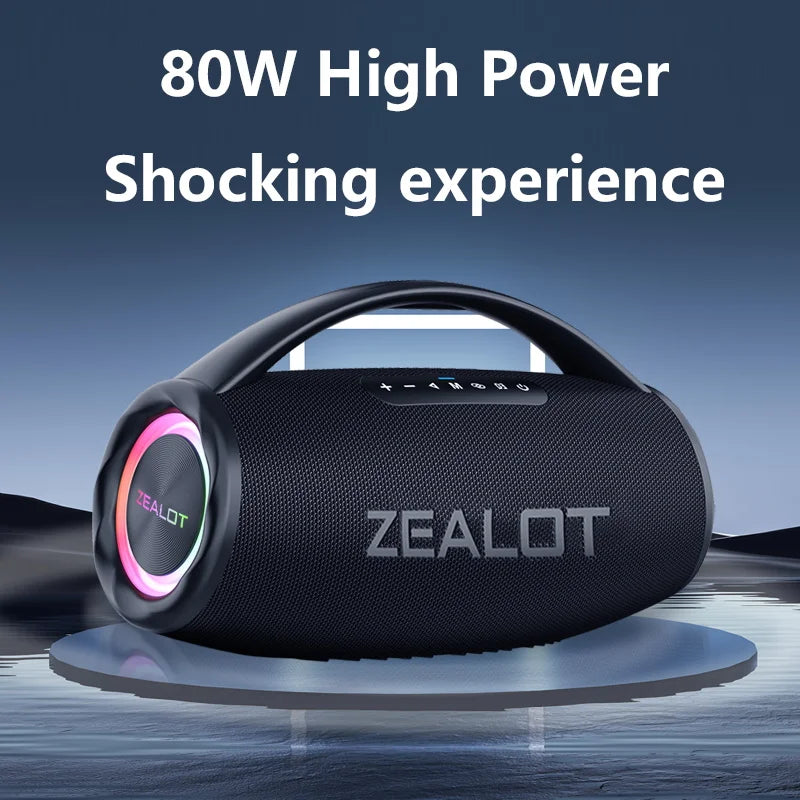 Zealot S97 80W Wireless Outdoor Subwoofer Speaker with HiFi Sound and Fast Charging