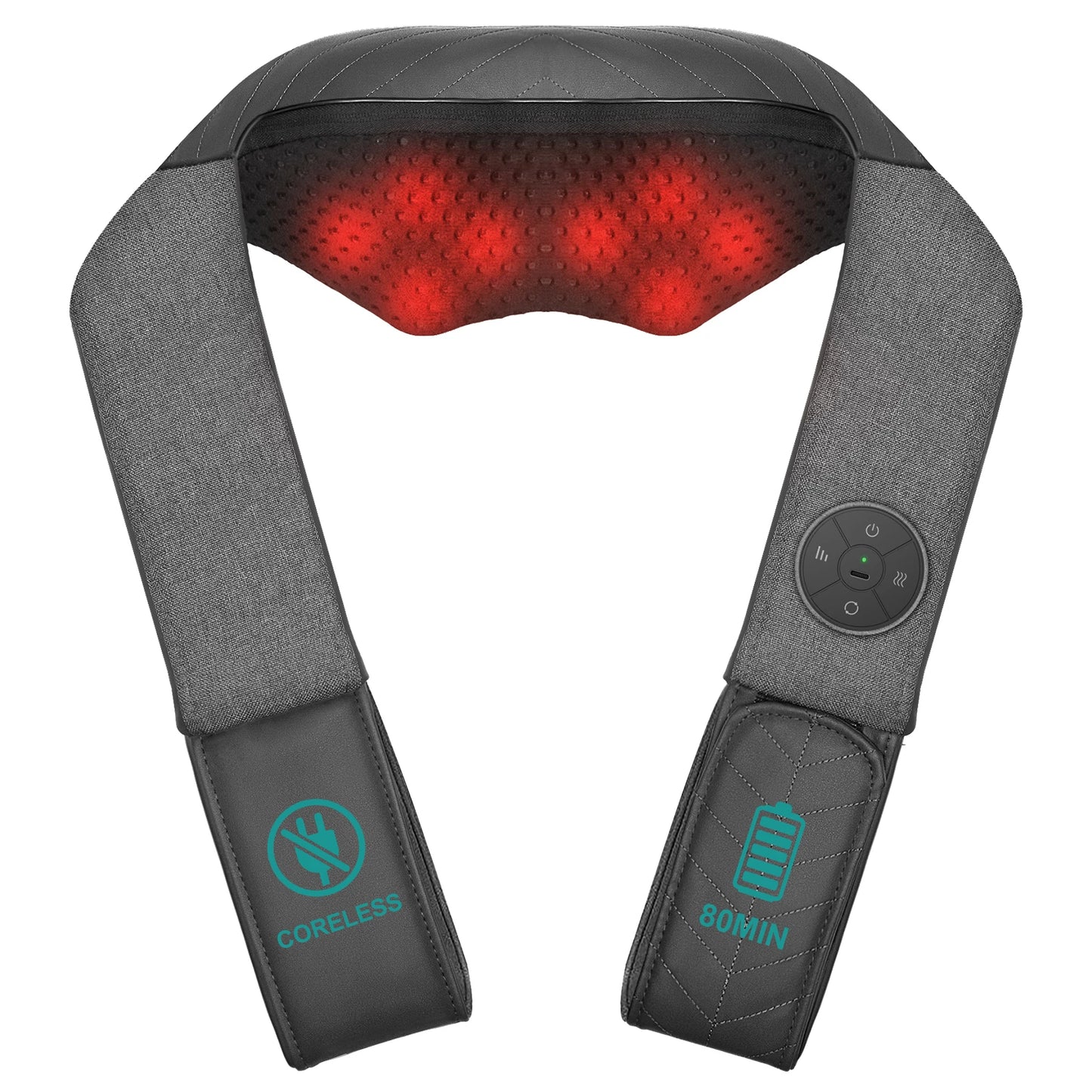 Nekteck Cordless Shiatsu Back Neck and Shoulder Massager with Heat for Home Use