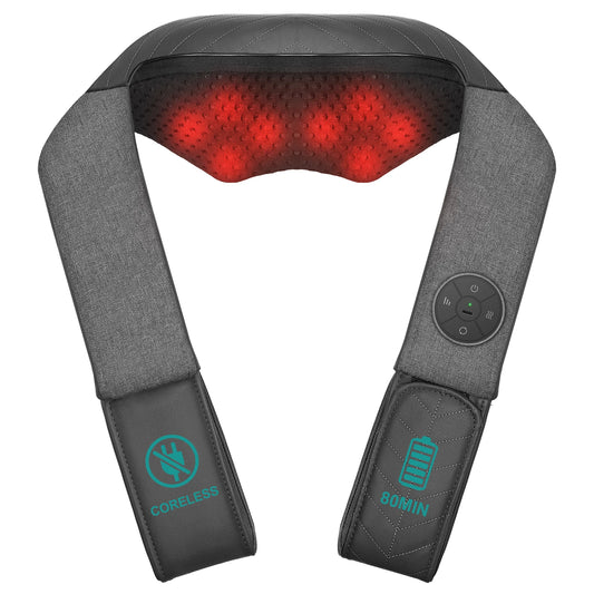 Nekteck Cordless Shiatsu Back Neck and Shoulder Massager with Heat for Home Use
