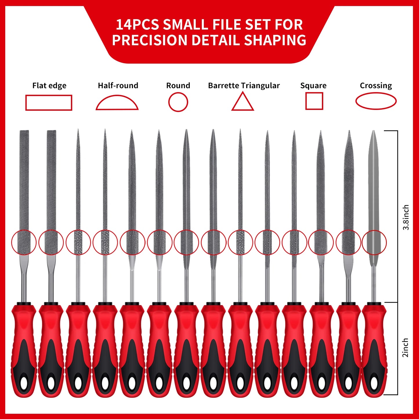 57 Piece Metal and Wood File Rasp Set with High Carbon Steel Tools for Woodworking