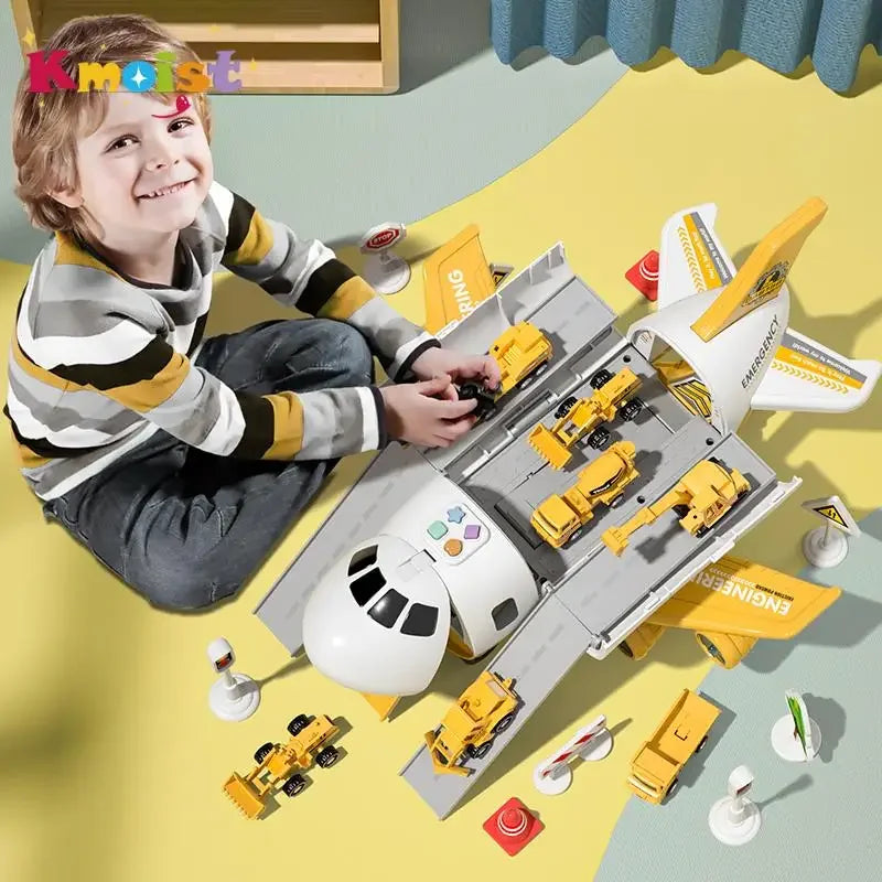 Large Inertia Toy Airplane with Lights and Music for Kids Big Passenger Plane Gift