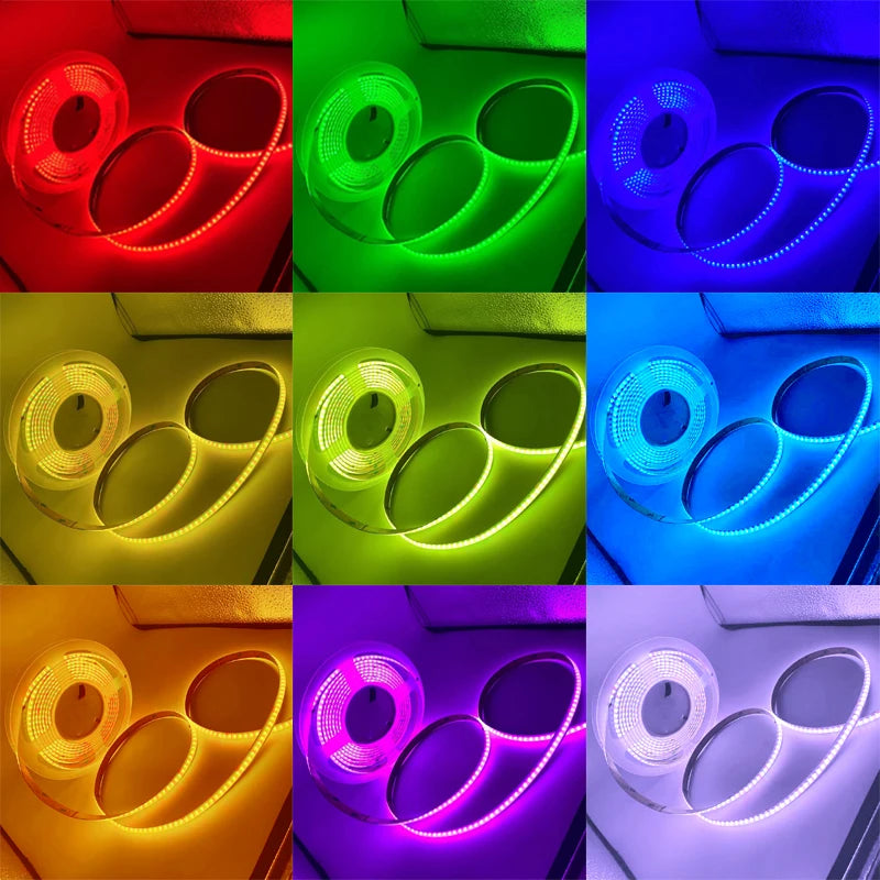 COB RGB LED Strip Lights Bluetooth Bright 6M 12M 546LEDS/m for Game Room Bedroom Kitchen Lighting Home Decor COB LED Light Strip