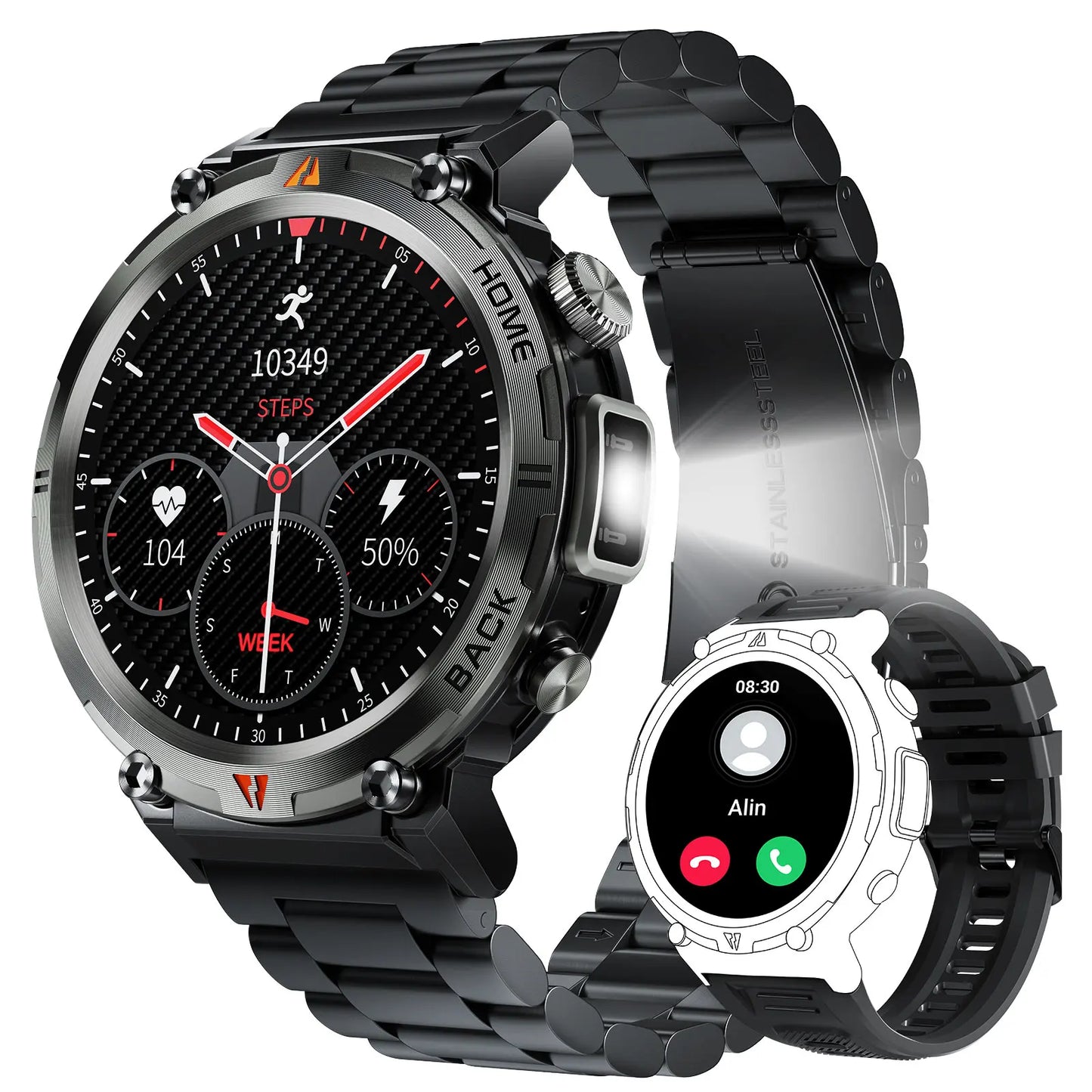 EIGIIS 2024 KE3 Bluetooth Call Smart Watch for Men with Health Monitor and Full Touch Screen