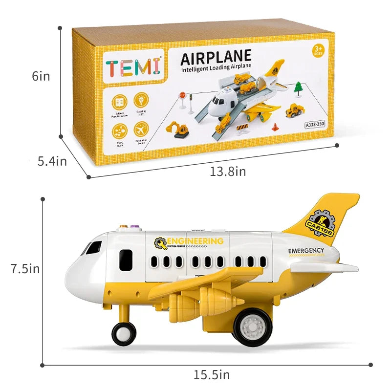 Large Inertia Toy Airplane with Lights and Music for Kids Big Passenger Plane Gift