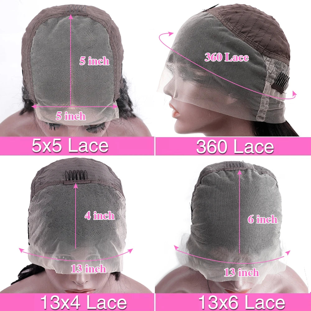 HD Transparent Body Wave Lace Front Wig 13x4 13x6 Pre Plucked Human Hair 200 Density