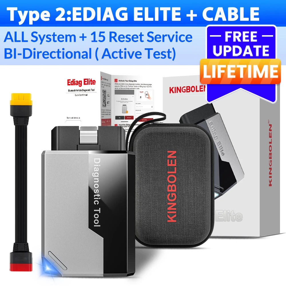 Hot KingBolen Ediag Elite OBD2 Scanner Lifetime Free Updates Bi-Directional All System Tool