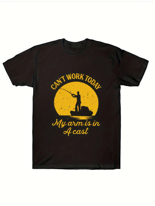 Men's Funny Graphic Fishing T-Shirt 100 Percent Cotton Casual Summer Tee Top