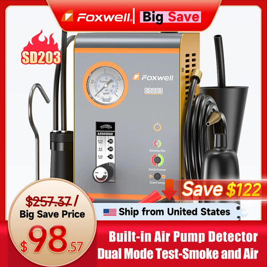 Foxwell SD203 Automotive Smoke Machine with Built-in Air Pump for EVAP Leak Detection
