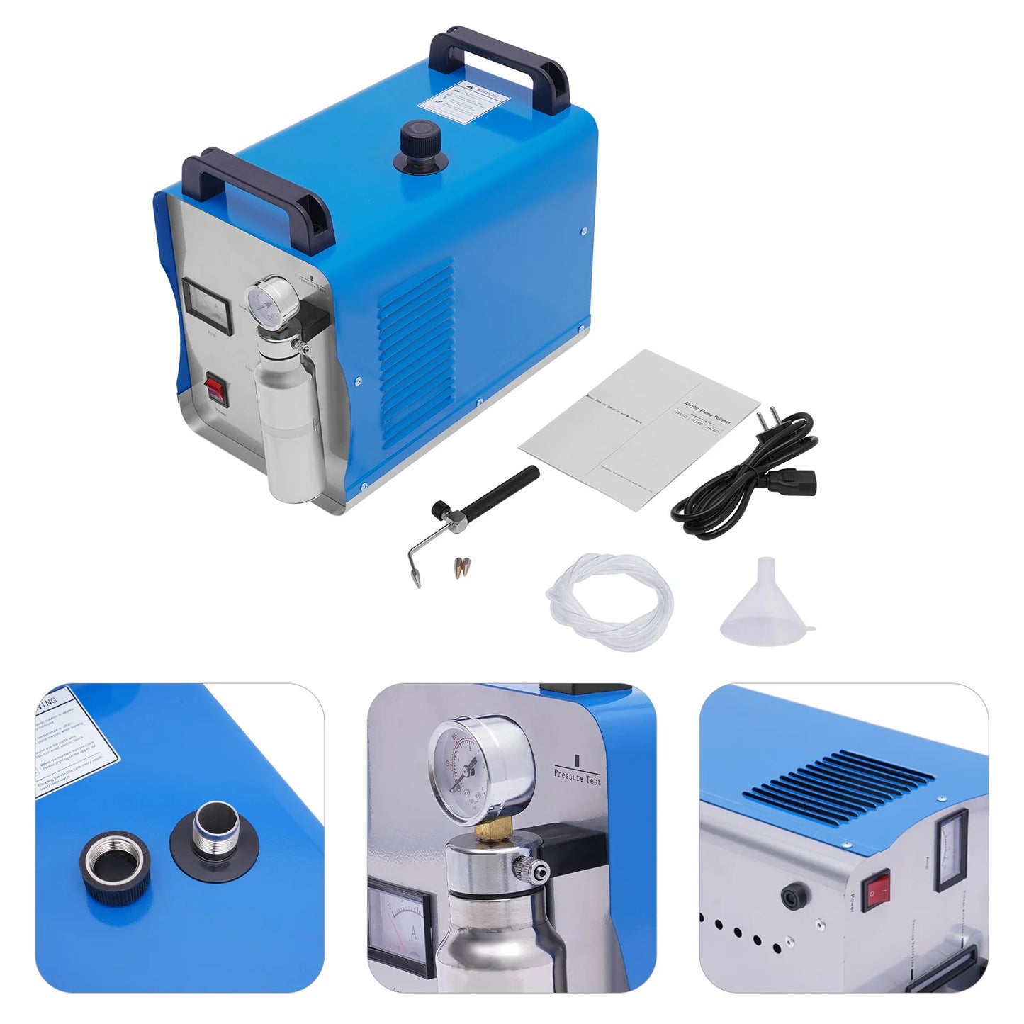 95L H180 Oxygen Hydrogen HHO Gas Flame Generator Polishing Machine 400W EU US Plug