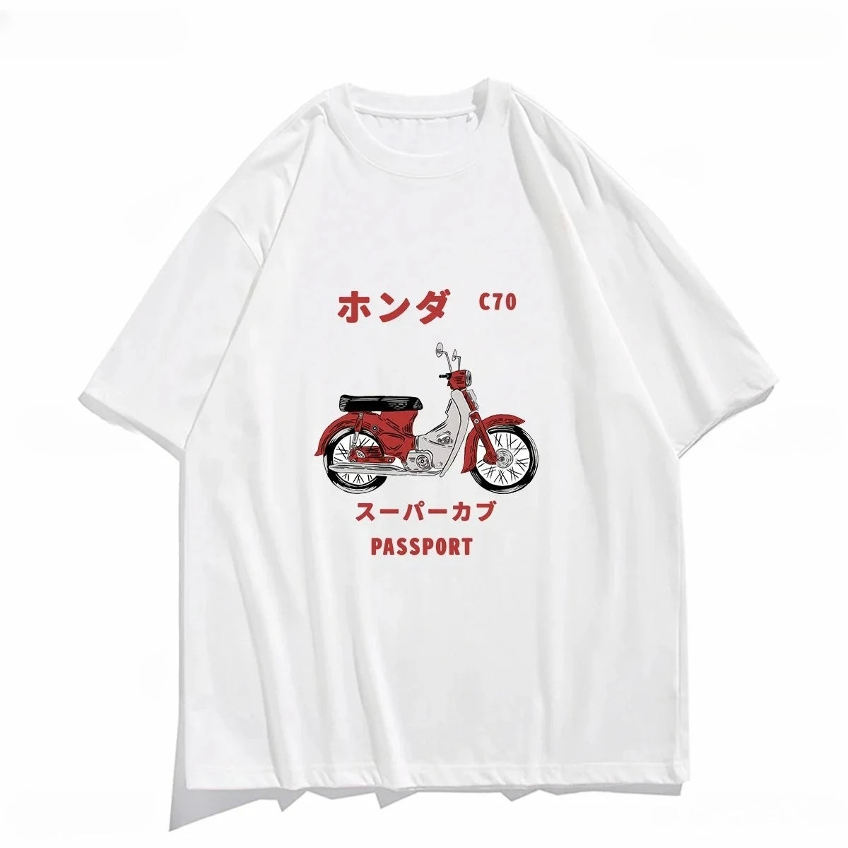 Vintage Japanese Motorcycle Graphic T-Shirt Women's Fashion Harajuku Y2K Summer Top
