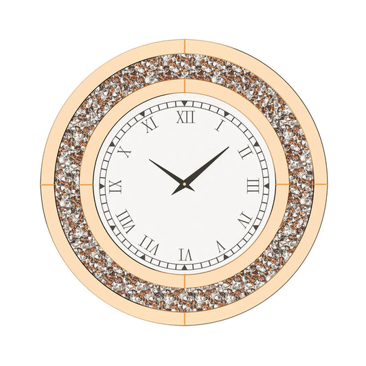 LUVODI 32inch Large Diamond Crystal Modern 3D Wall Clock Living Room Kitchen Bedroom Hall Clock with Roman Numerals