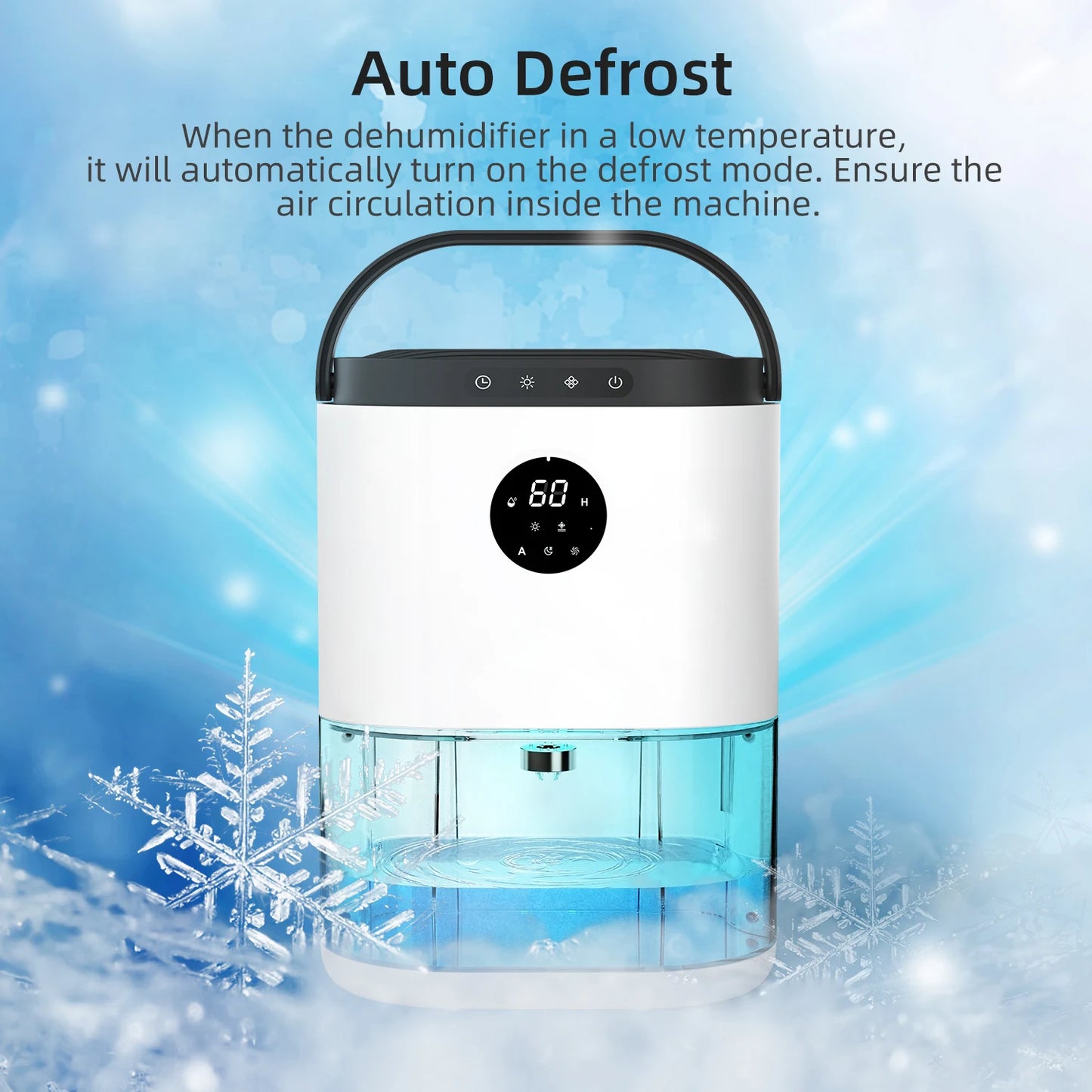 2300ML Dehumidifiers Auto Defrost for Bedroom Misture Absorb, , Ultra Quiet for Home Sleep Timing Large Room Bathroom Garage RV