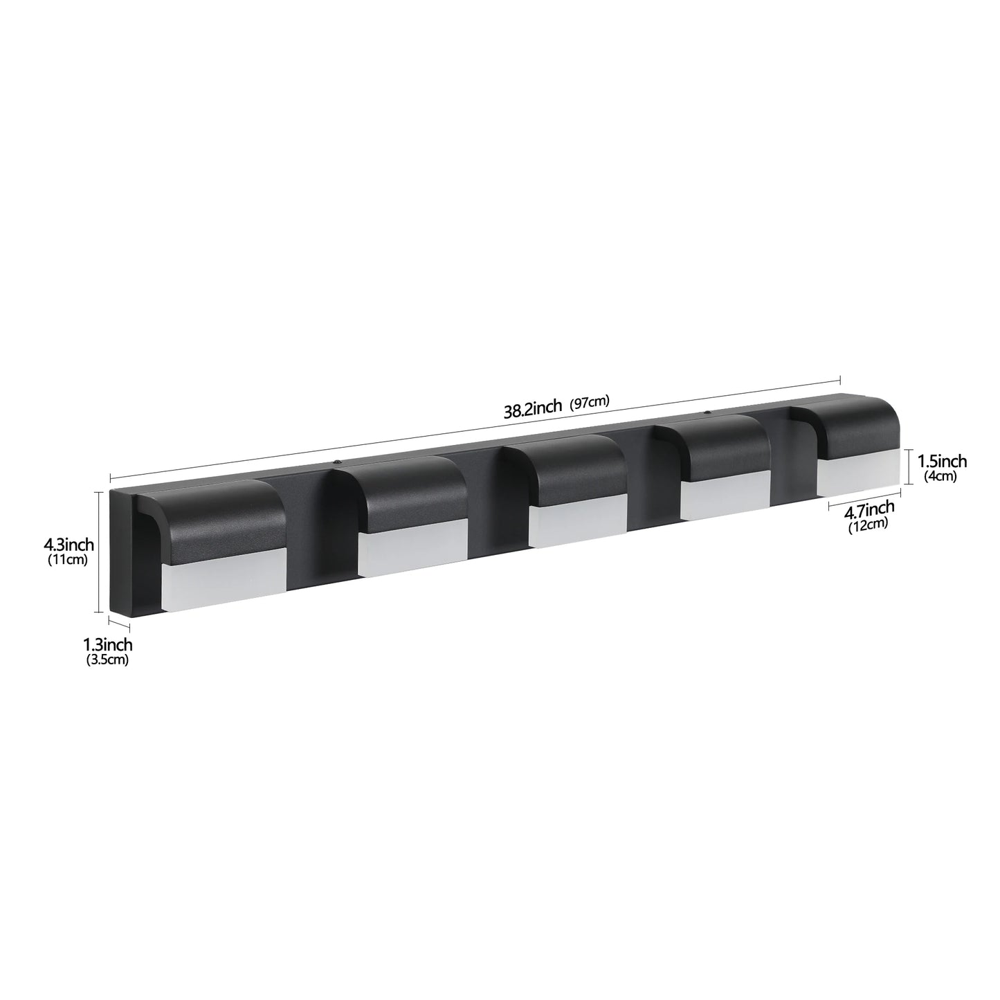 Modern Bathroom Vanity Lighting 4/5/6 Lights LED Vanity Lights Over Mirror Bath Wall Lighting-Black Finish
