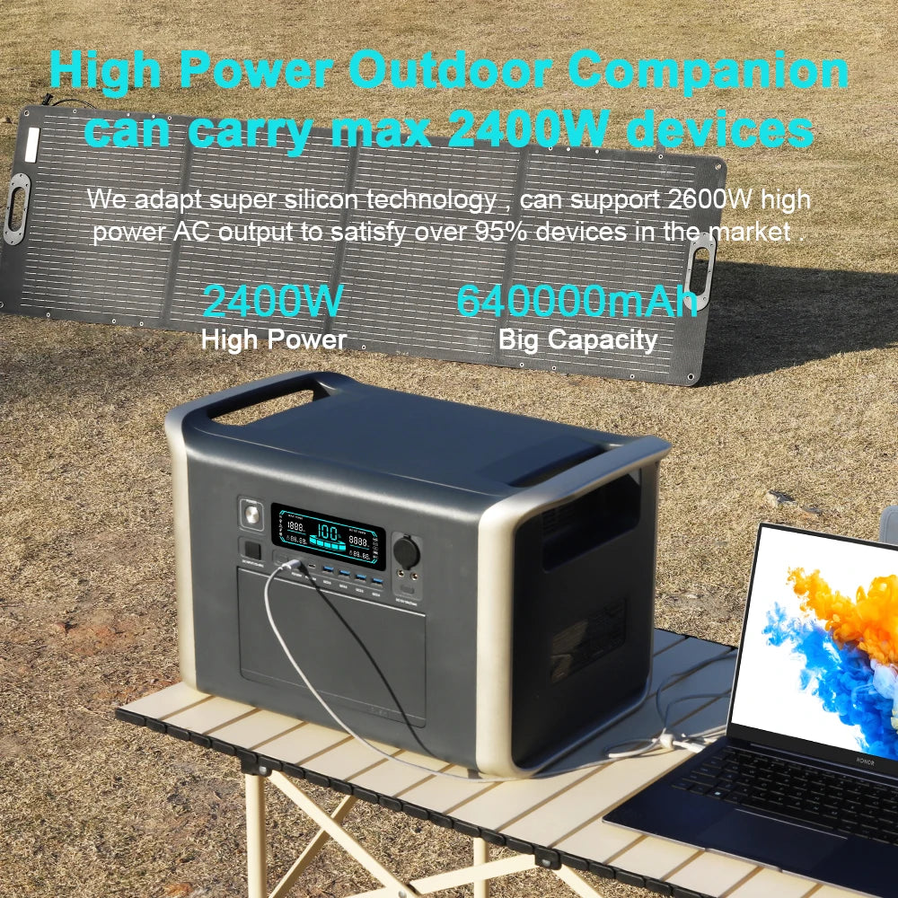 Camping Portable Power Station Solar Generator 1000W 2000W with LiFePO4 Battery