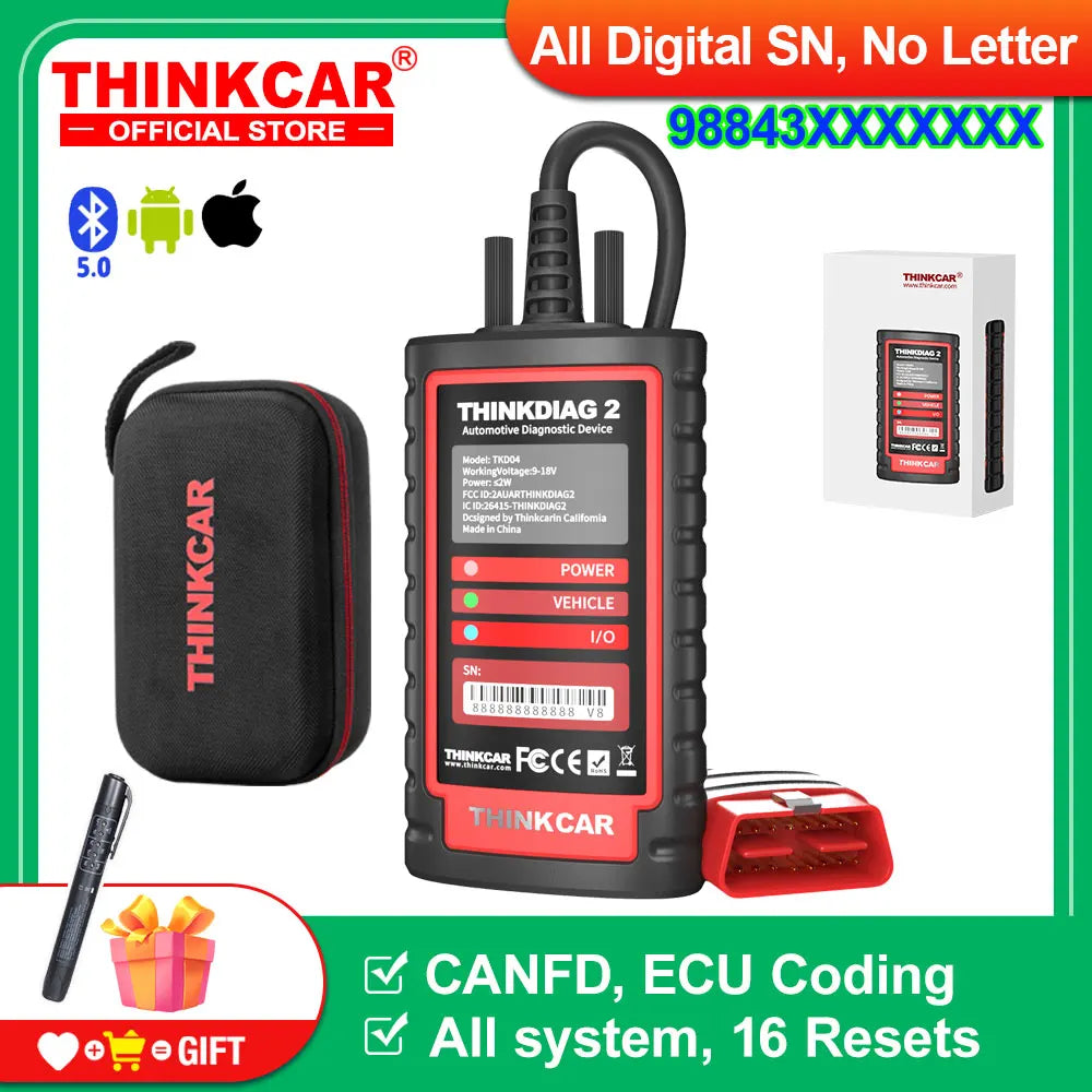 Thinkcar Thinkdiag 2 OBD2 Scanner All System Car Diagnostic Tool with ECU Coding