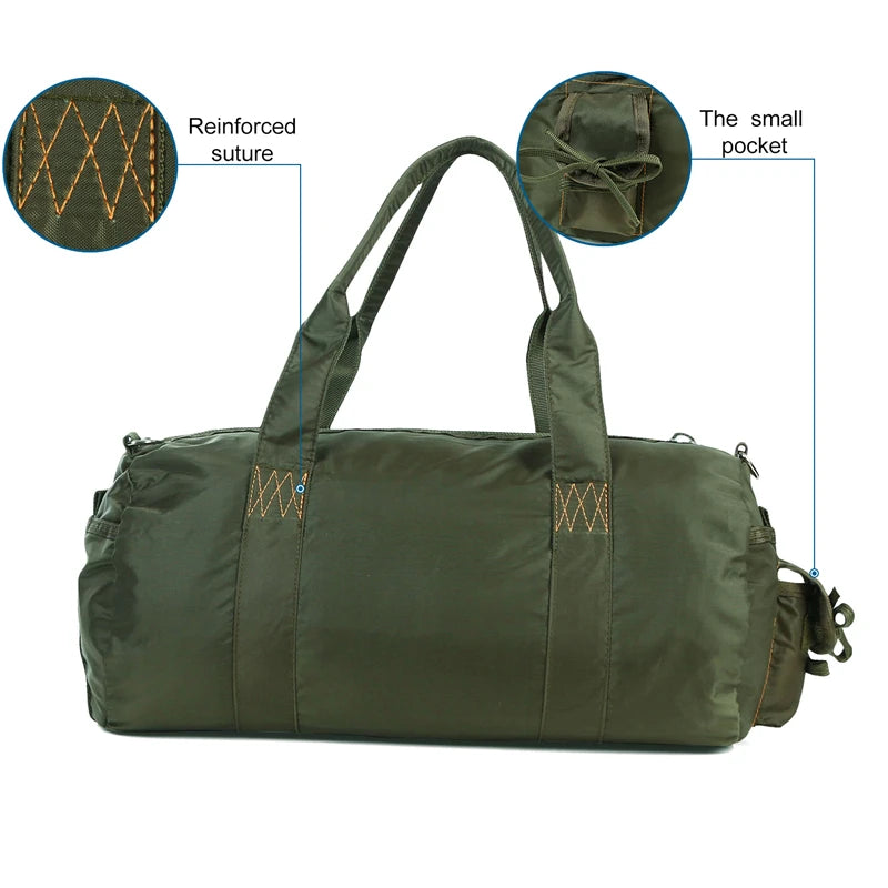 LQARMY Tactical Parachute Duffle Bag 1000D Nylon Outdoor Travel and Camping Crossbody Bag