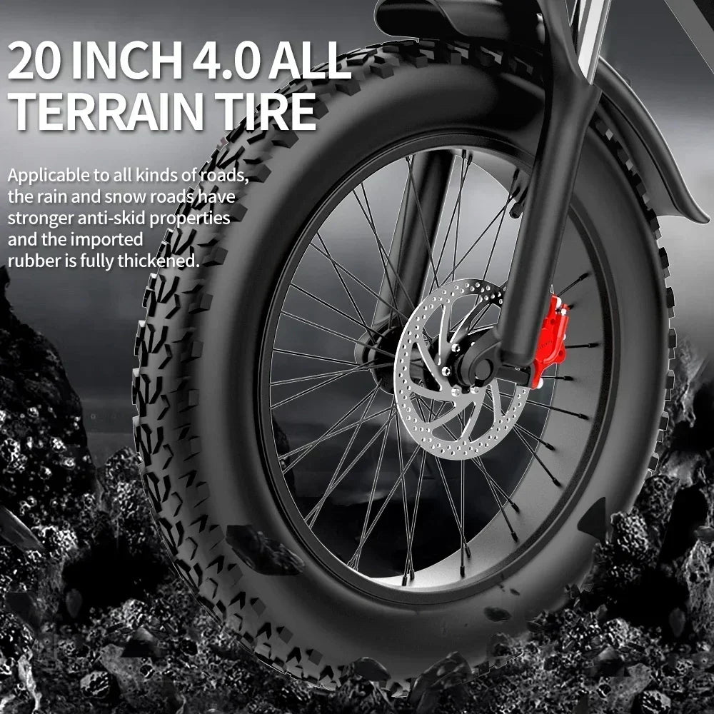 Ridstar Q20 Electric Bike 2000W Dual Motor 52V 40AH Off-Road E-Bike 20 Inch Tires