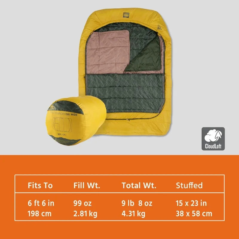 Kelty Tru Comfort Doublewide 20 Degree Sleeping Bag for Couples and Family Camping