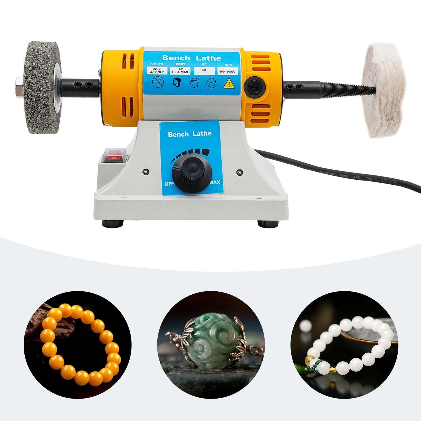 Multi-Function Benchtop Polisher Grinder Machine for Cutting and Carving