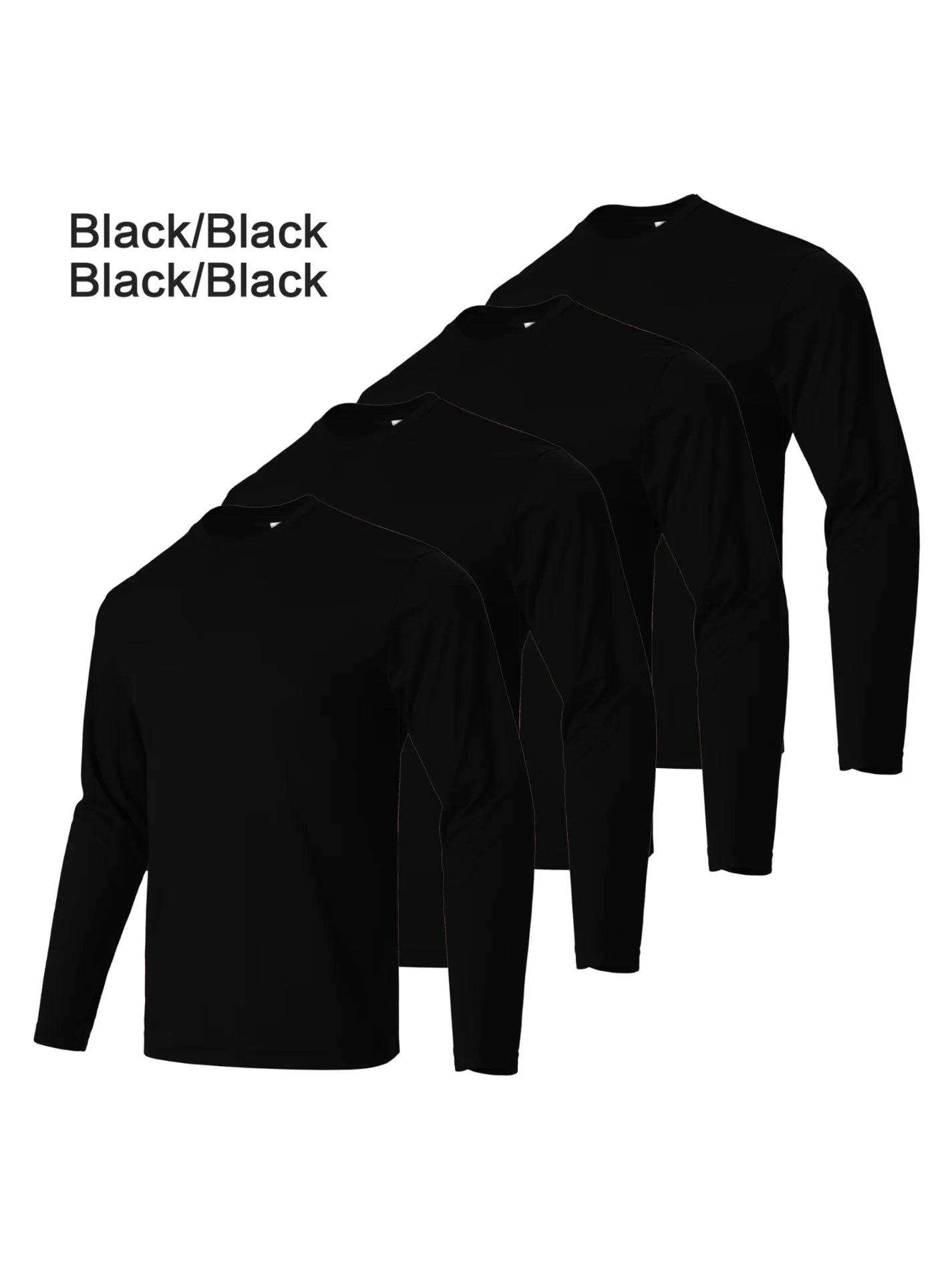 4 Piece Men's Solid Color Round Neck T-Shirts Quick Drying Breathable Fitness Wear
