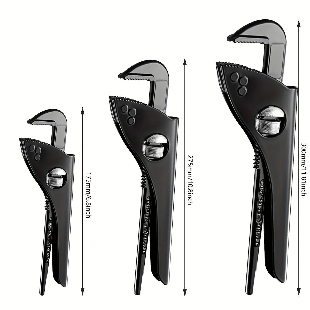 3 Piece Adjustable Plumbing Pliers Wrench Set 7 10 12 Inch Multi Functional Tool