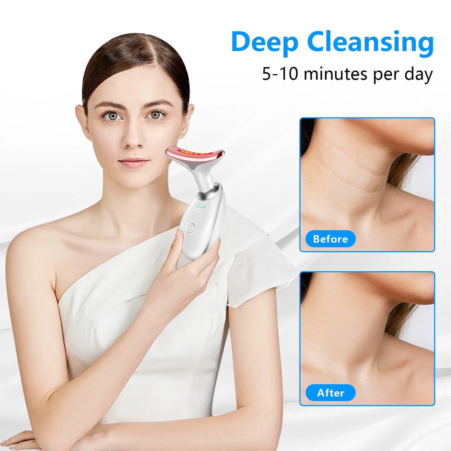 2025 Upgraded Neck Massager Portable USB Charging Dual Ring Roller Lifting Gift for Women