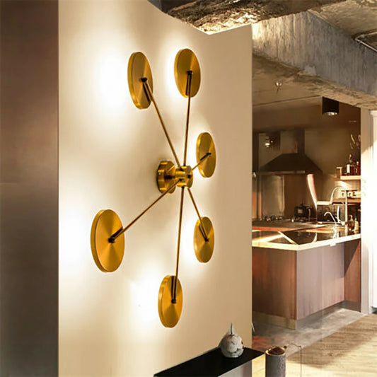 6-Head Modern Wall Sconces Sputnik LED Light Creative Ceiling Lamp Modern Art Decor, for Living Room, Entryway, Bedroom, Hallway