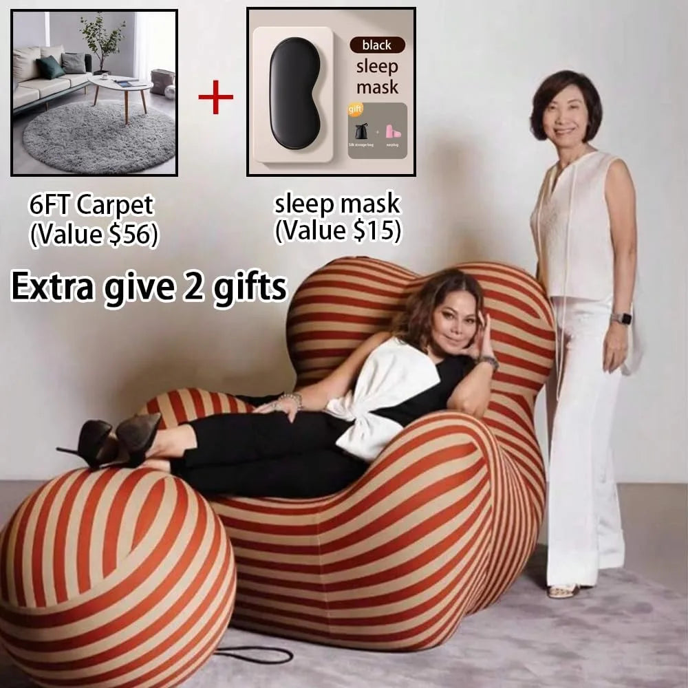 Light Luxury Modern Designer Lazy Sofa 39.3"*37.4"*37.4" Adult Floor Leisure Living Room Balcony Creative Single armrest Couch L