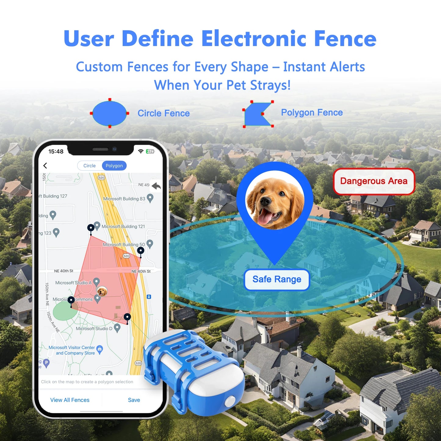 4G GPS Pet Tracker for Dogs and Cats Waterproof Smart Locator with Live Tracking and App