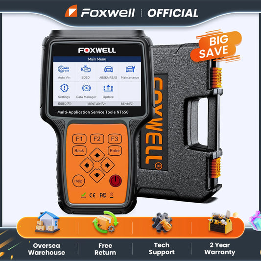 Foxwell NT650 Elite OBD2 Automotive Scanner with 26 Plus Reset Functions for Professional Diagnostics