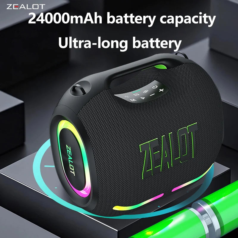Zealot ZE01 120W Wireless Speaker with Carry Handle TWS Dual Pairing and RGB Light