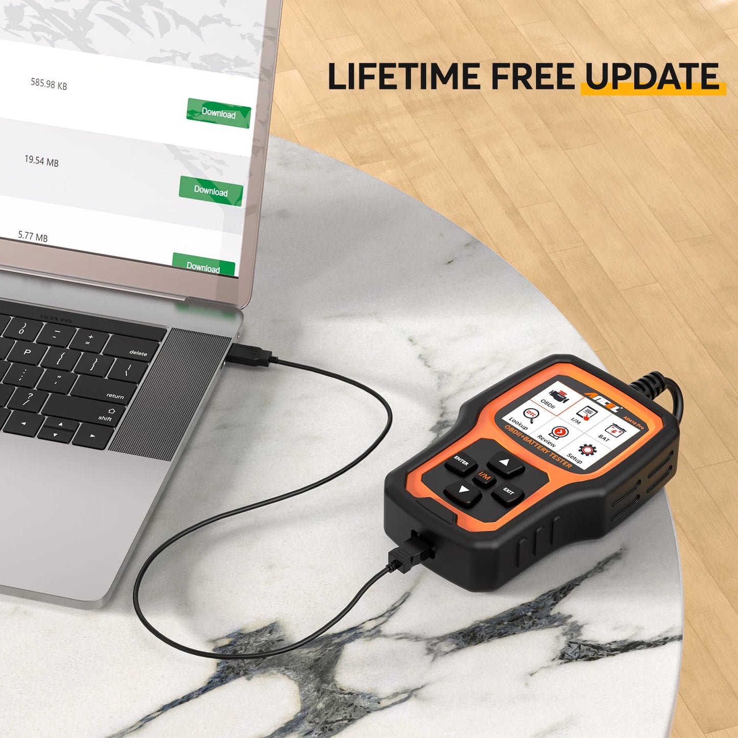 ANCEL AD410 PRO OBD2 Code Reader Automotive Scanner with Battery Test and Full Diagnostics