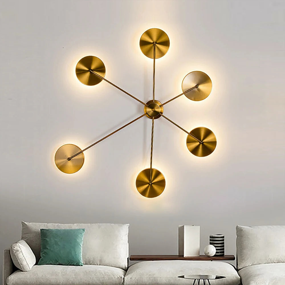 6-Head Modern Wall Sconces Sputnik LED Light Creative Ceiling Lamp Modern Art Decor, for Living Room, Entryway, Bedroom, Hallway