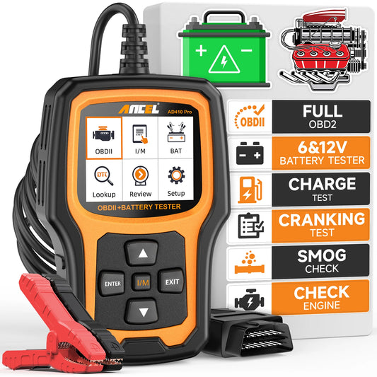 ANCEL AD410 PRO OBD2 Code Reader Automotive Scanner with Battery Test and Full Diagnostics