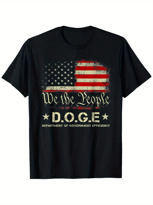 Doge Department Of Government Efficiency T-Shirt for Men Casual Cotton Tee