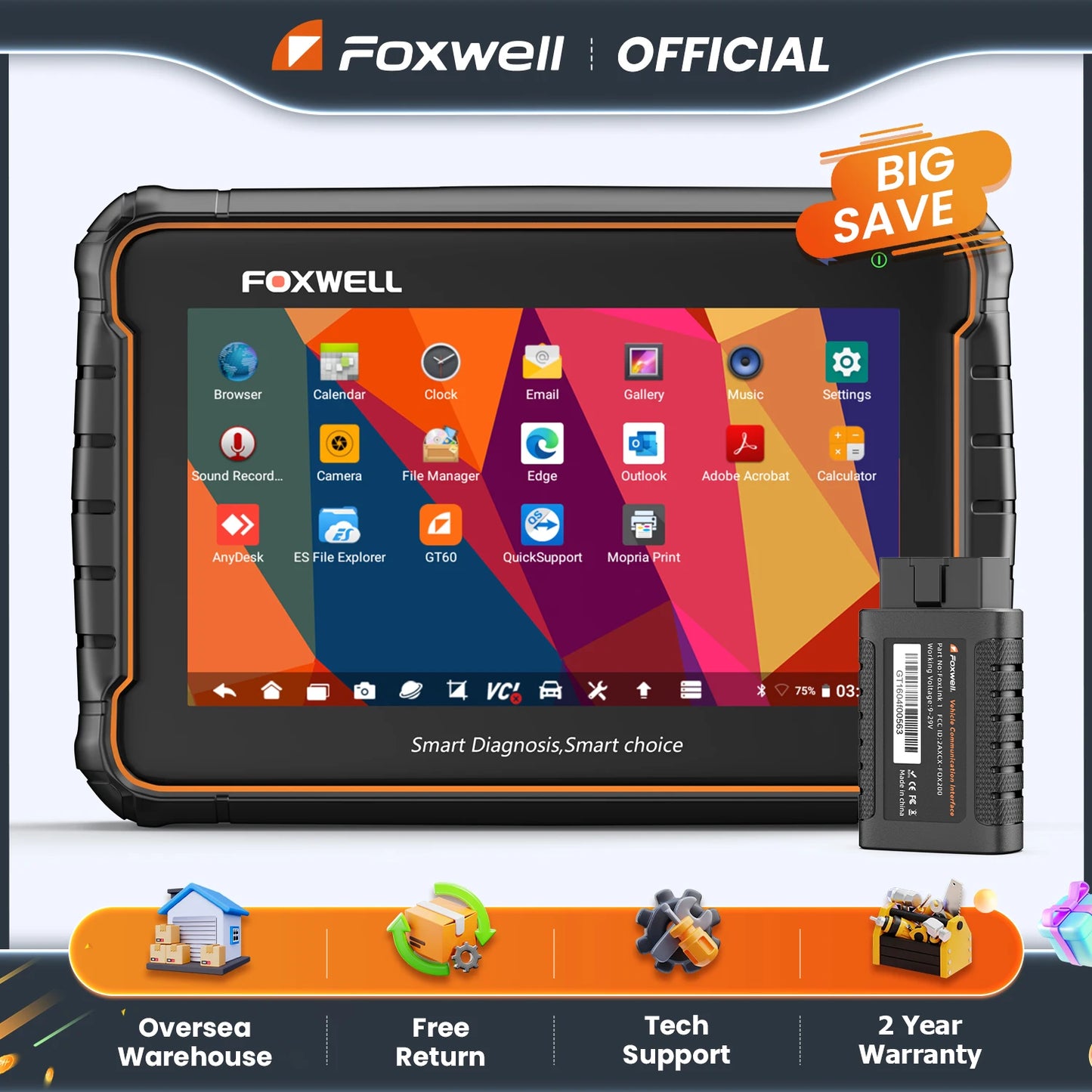 FOXWELL GT60 OBD2 Diagnostic Tool All System Car Code Reader 24 Reset Functions