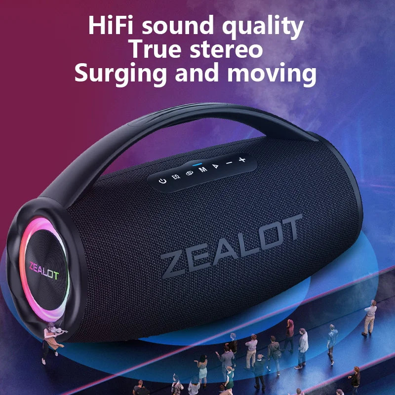 Zealot S97 80W Wireless Outdoor Subwoofer Speaker with HiFi Sound and Fast Charging
