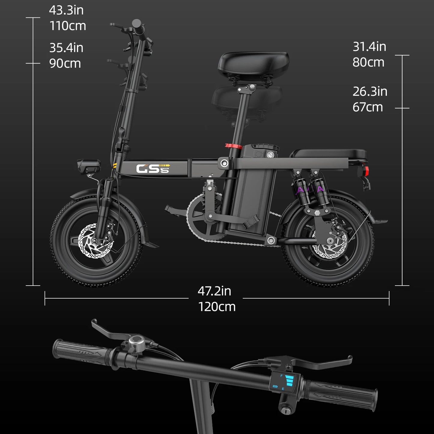 Folding Electric Bike for Adults and Teens 750W Motor 35 Miles Commuter Ebike