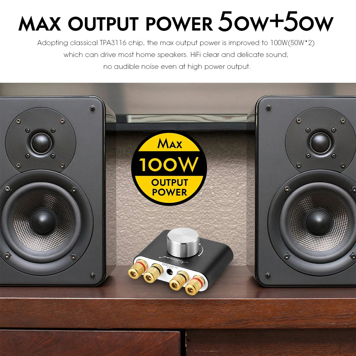Douk Audio Mini Bluetooth 5.0 TPA3116 Digital Amplifier Hifi Stereo Audio Receiver Power Amp 50W+50W Car Sound Amplifiers