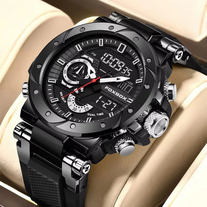 LIGE Men Digital Military Watch Waterproof Analog Digital Sports Quartz Wristwatch