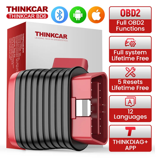 Lifetime Free Update THINKCAR BD6 OBD2 Scanner Bluetooth All System Diagnostic Tool