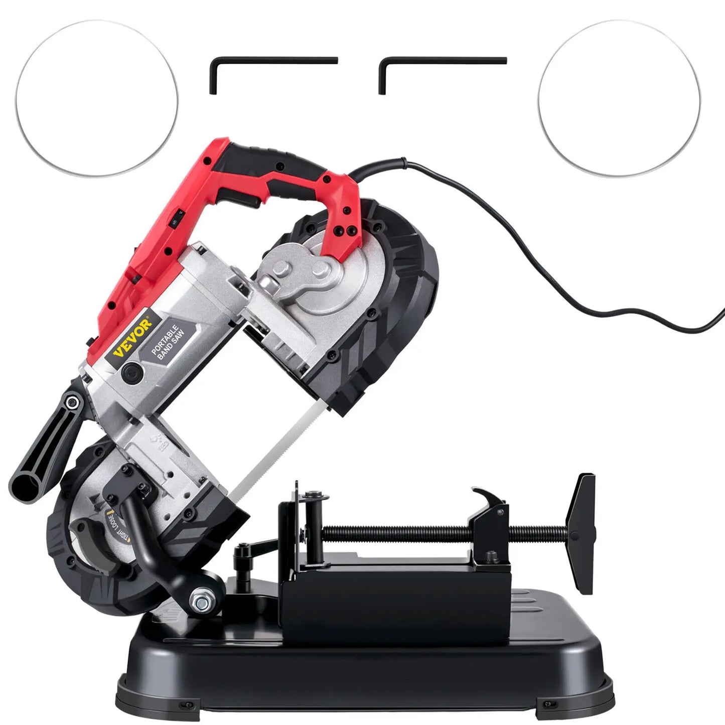 VEVOR Portable Band Saw 5 Inch Cutting Capacity Cordless 10 Amp Motor for Metal and Wood